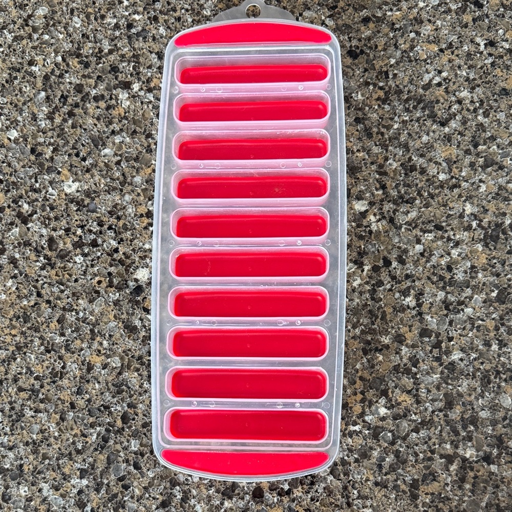 Red Silicone Water Bottle Ice Cube Tray or candy/cookies sticks maker
